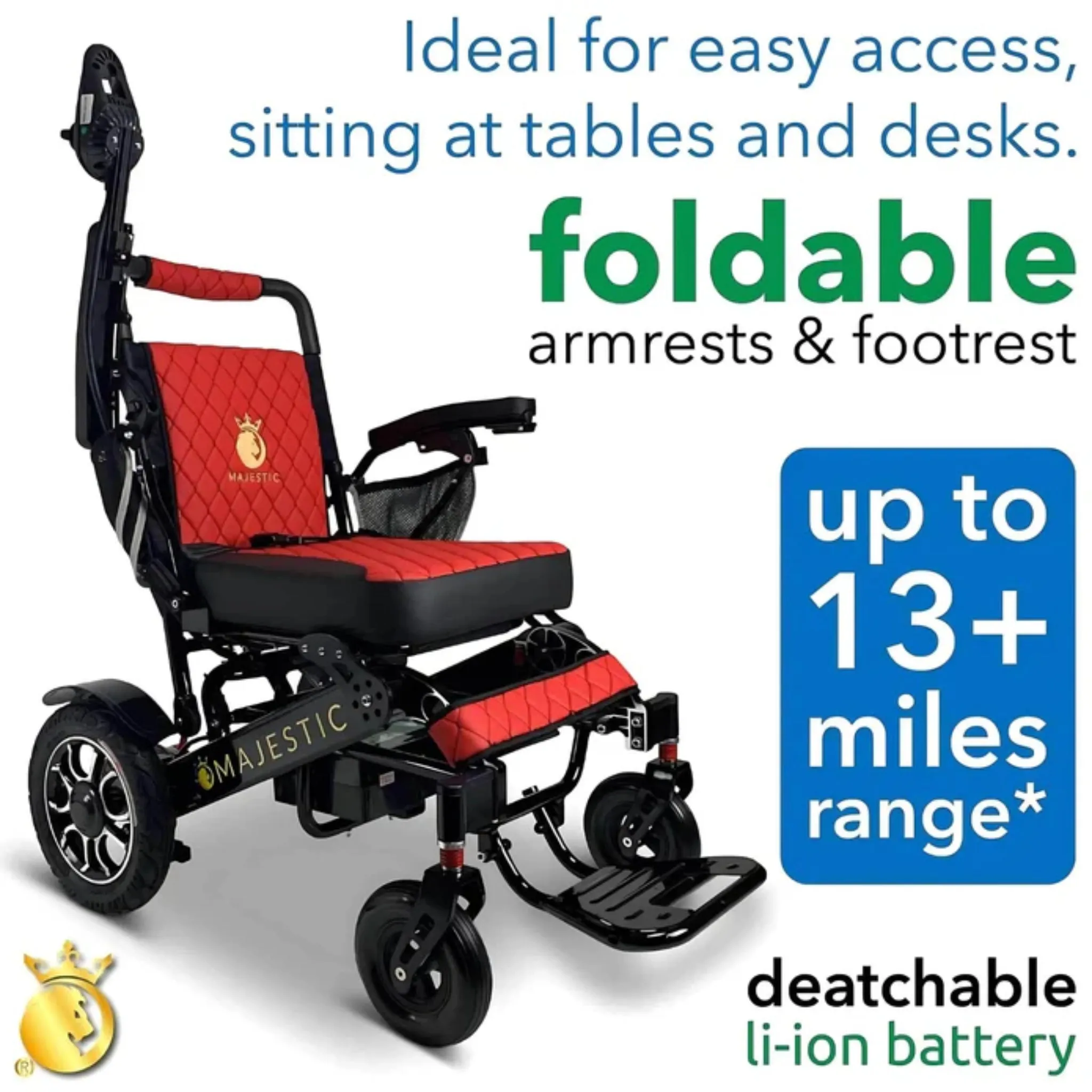 ComfyGO Majestic IQ-7000 Auto Folding Remote Controlled Electric Wheelchair