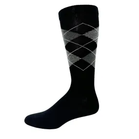 Cotton Dress "Argyle" Diabetic Socks by Wellness - Large