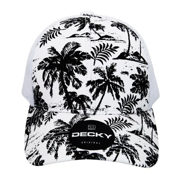 Decky 6000 Tropical Hawaiian Trucker Hat with Mesh Back