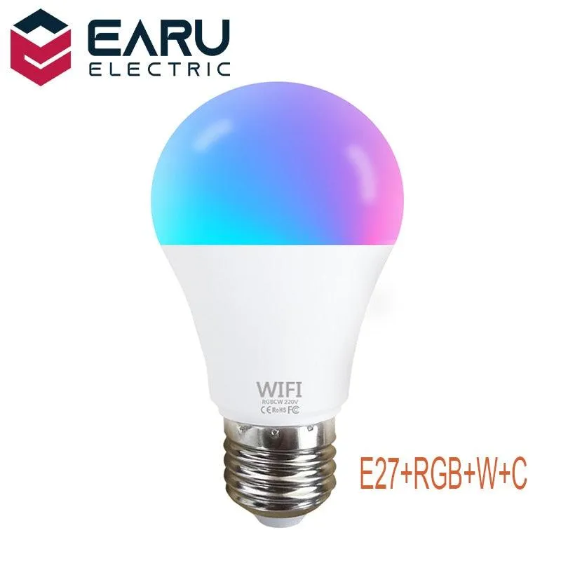 Dimmable 15W WiFi Smart Light Bulb B22 E27 LED RGB Lamp Work with Alexa/Google Home RGB White Dimmable Timer Function Magic Bulb