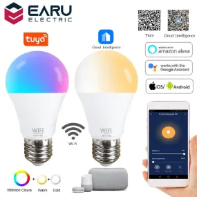 Dimmable 15W WiFi Smart Light Bulb B22 E27 LED RGB Lamp Work with Alexa/Google Home RGB White Dimmable Timer Function Magic Bulb