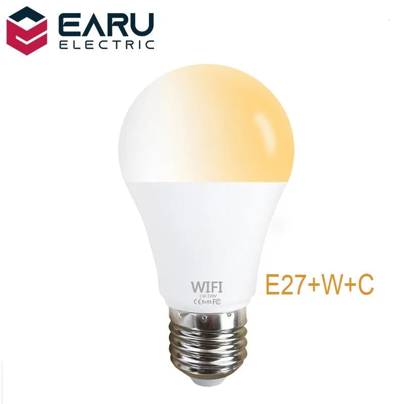 Dimmable 15W WiFi Smart Light Bulb B22 E27 LED RGB Lamp Work with Alexa/Google Home RGB White Dimmable Timer Function Magic Bulb