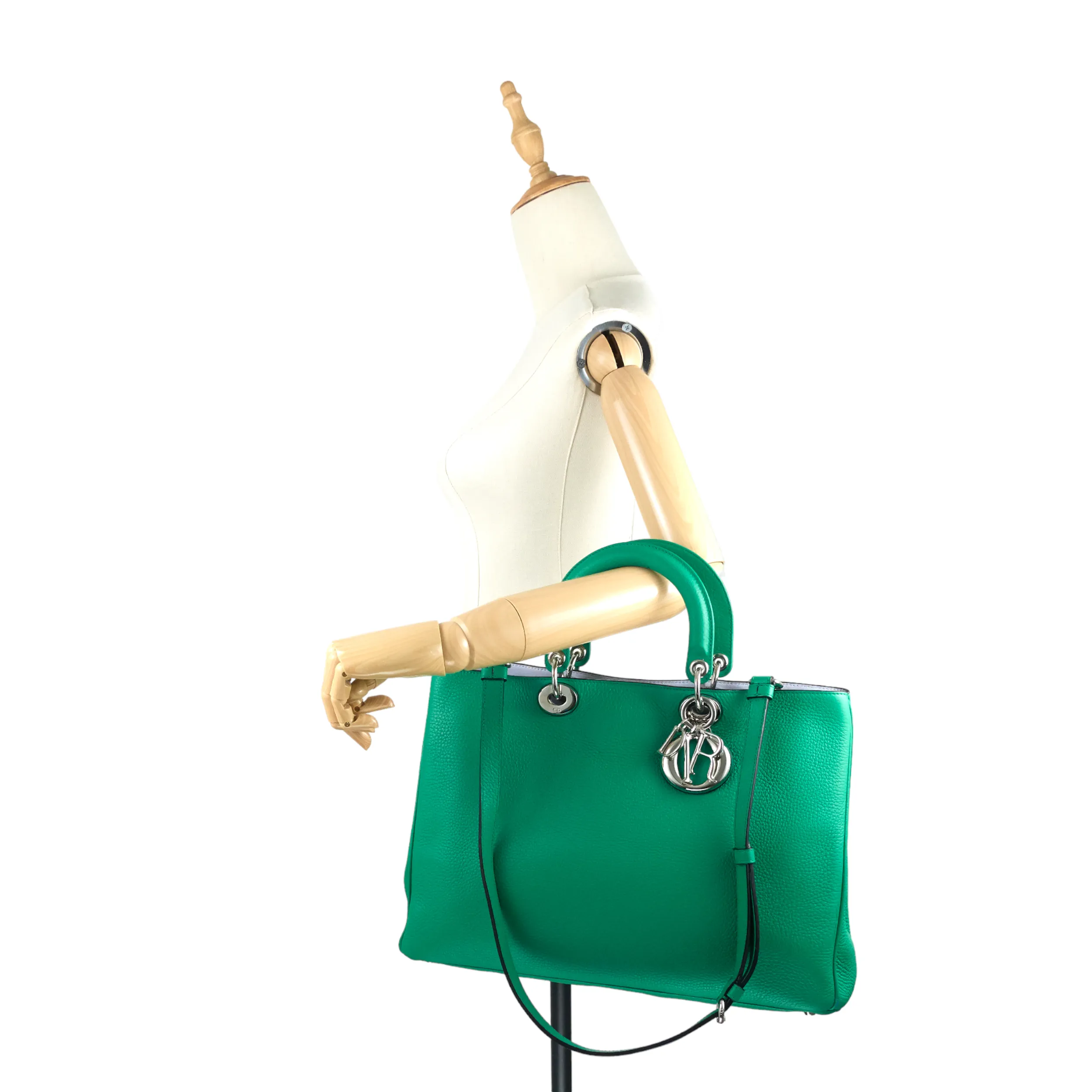 Diorissimo Large Calfskin Leather Bag with Pouch