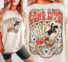DTF Transfer Long Live Cowboys Western Poker & Rodeo Design