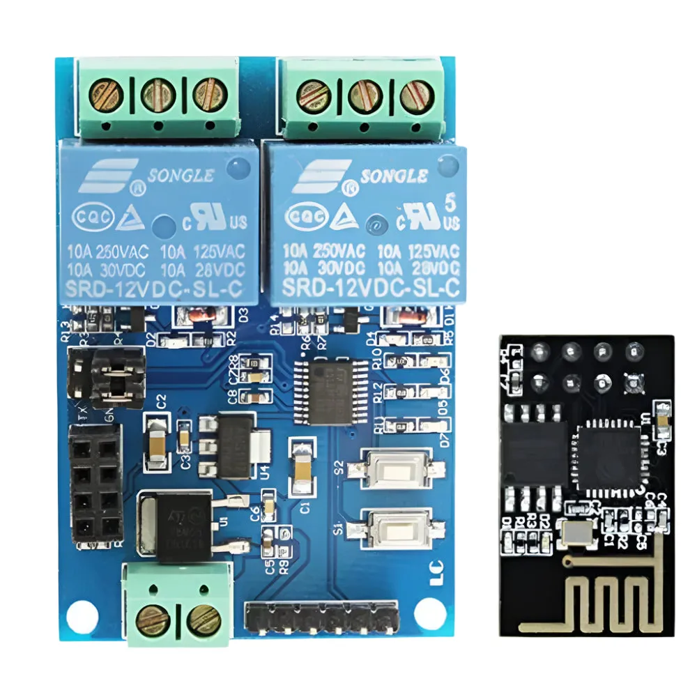 ESP8266 ESP-01 12V 2 Channels WiFi Relay Module Home Remote Control Switch
