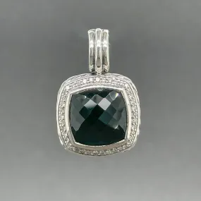 Estate David Yurman SS 6.10ct Onyx & 0.35ctw Diamond Albion Pendant