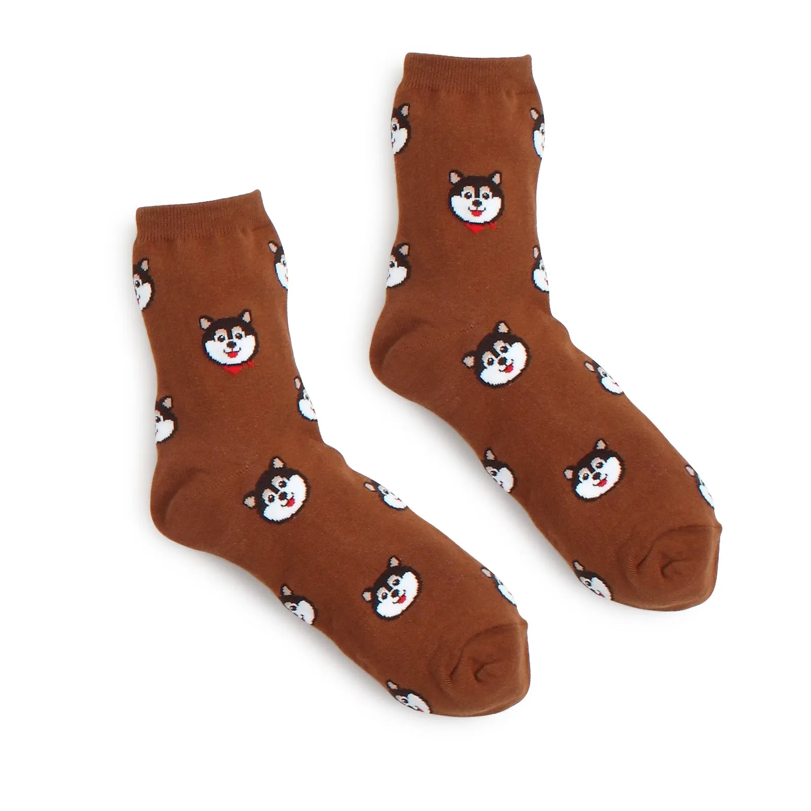 Favorite Casual Puppies Printed Crew Socks (4 pairs) GK58