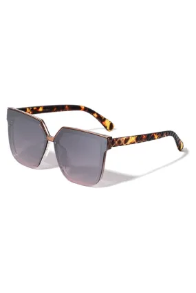 FF-P6655-RHOMBUS TEMPLE PATTERN SQUARED CAT EYE WHOLESALE SUNGLASSES-12PCS