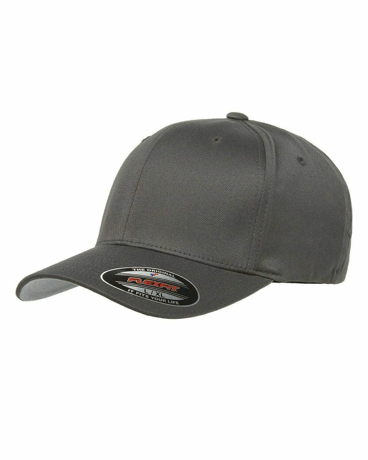 Flexfit Hat 6-Panel Original Fitted Baseball Cap Hat Model 6277, S/M, L/XL, XXL