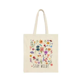 Floral Tote Bag Wildflower Totes Canvas Tote Bag Shopping Bag Gift For Women Totes Birthday Gift Bag Bridal Gift Tote Bag Library Bag
