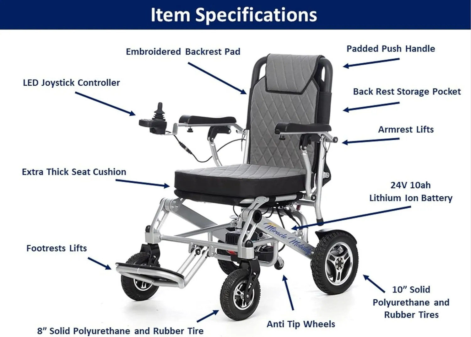 Foldable Electric Wheelchair I Heavy Duty Wheelchair I Meubon
