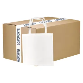 FULL CARTON - 100 x Tote Bags - Milan - Canvas White - 38cm x 40cm - Short Handles