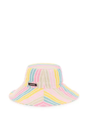  Striped Bucket Hat with Contrast Details