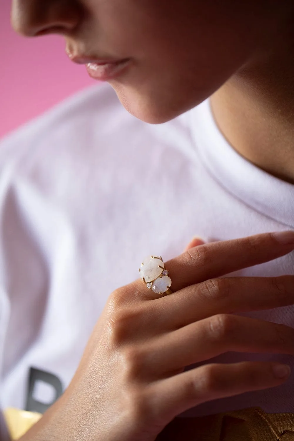 Gemmy Gem Rainbow Moonstone Ring