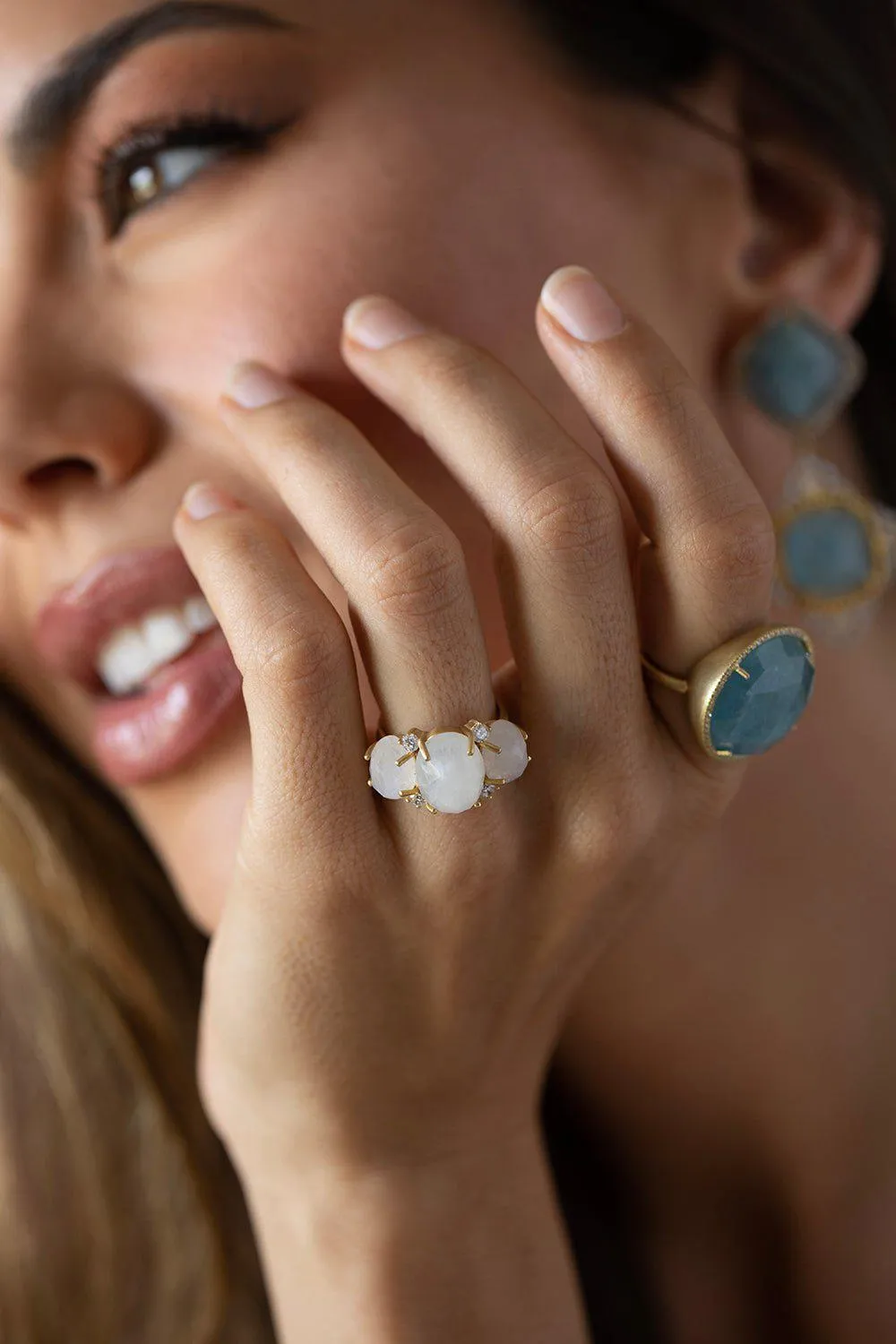 Gemmy Gem Rainbow Moonstone Ring