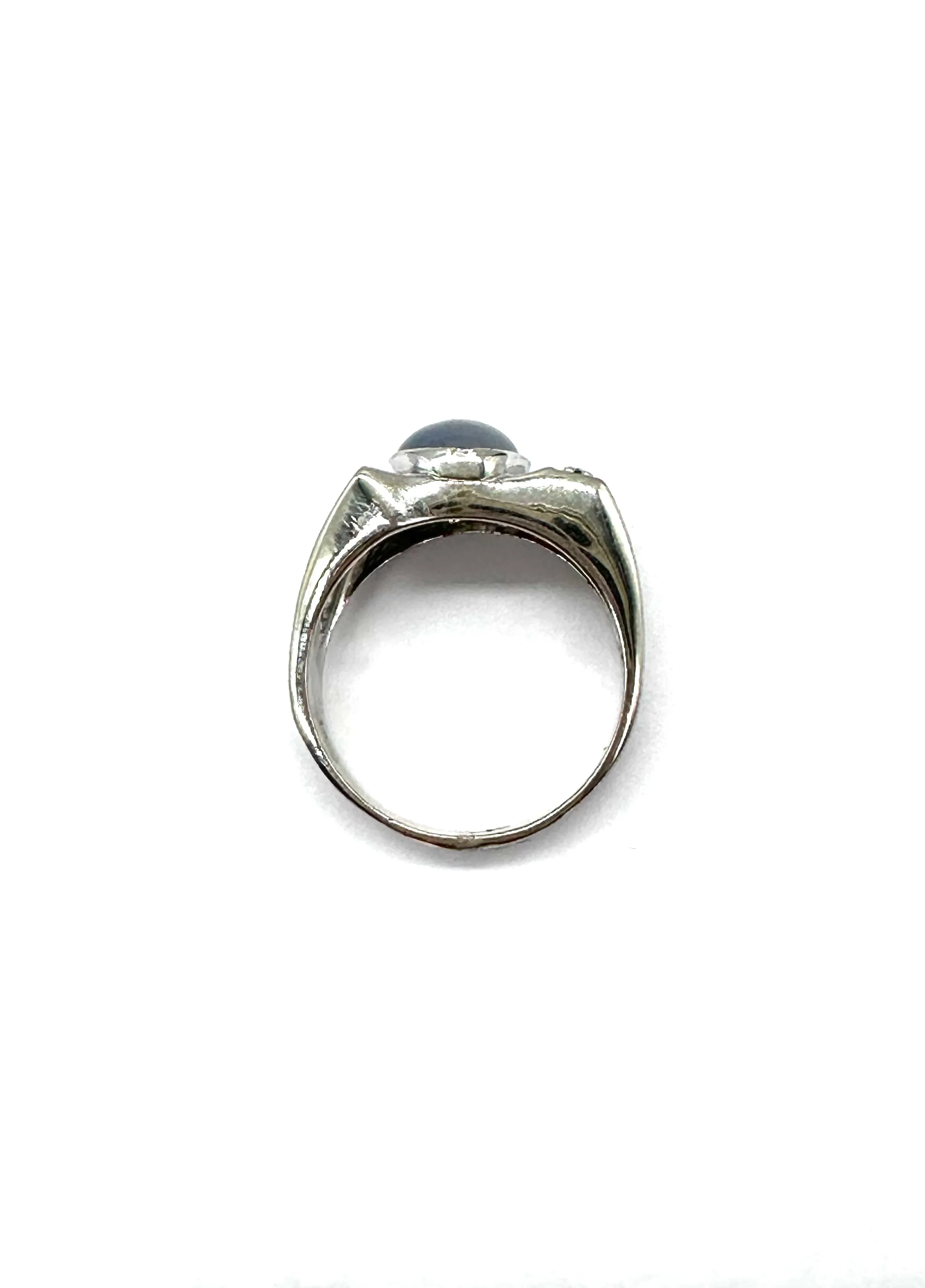 Gents moonstone and diamond ring