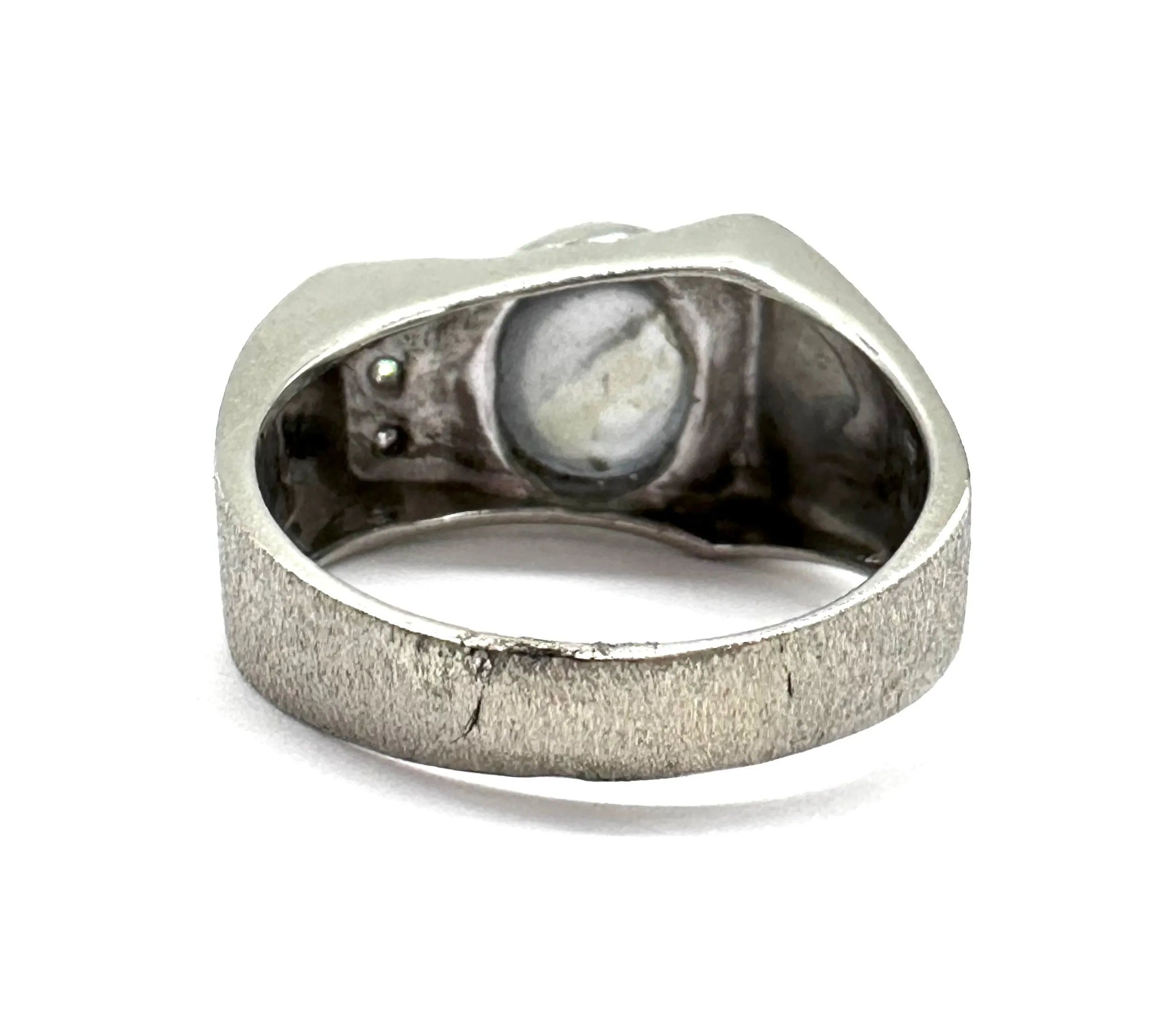 Gents moonstone and diamond ring