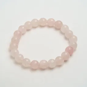 Genuine Morganite Gemstone 8mm Beaded 7 Inch Stretch Bracelet