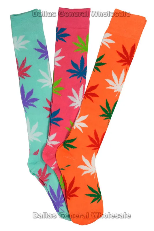 Girls Marijuana Over Knee Socks Wholesale