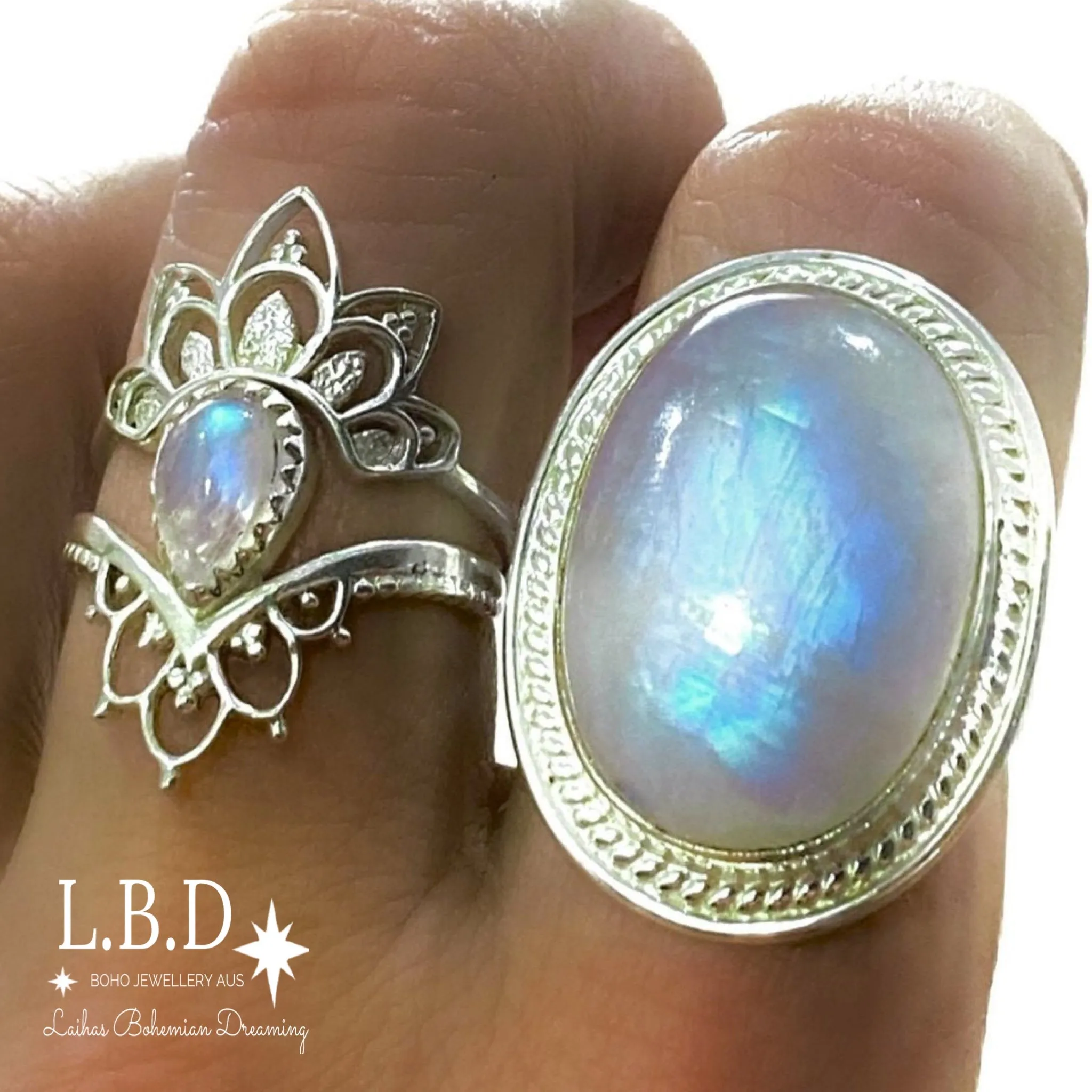Gleaming Boho Statement Moonstone Ring - LBD