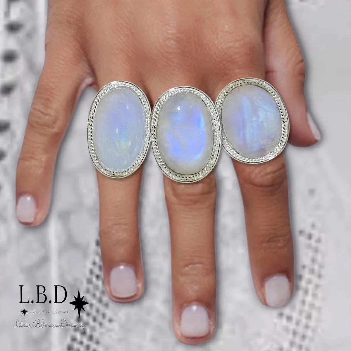 Gleaming Boho Statement Moonstone Ring - LBD