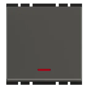 GM G-Ten Ace 10AX 1 Way Switch With LED Indicator 2 Module Graphite Magnesia AC 2 007