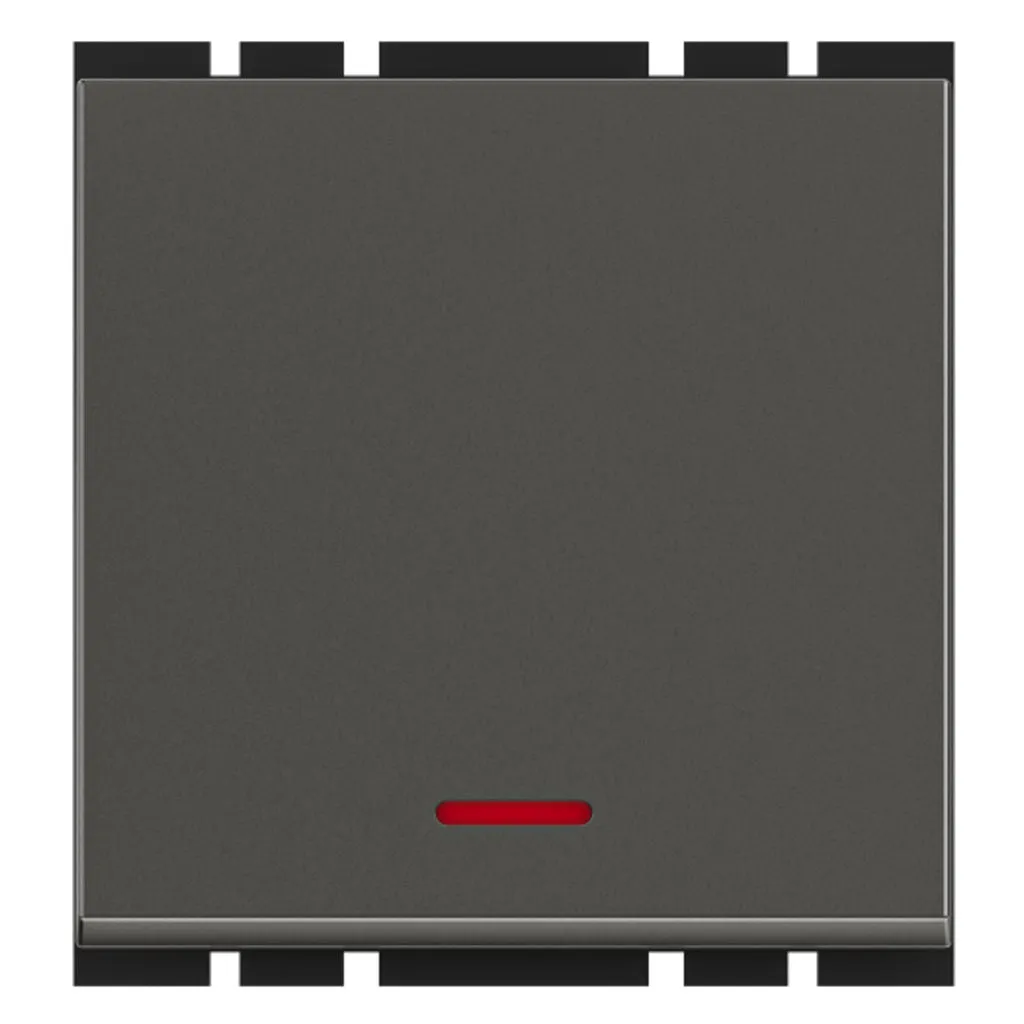 GM G-Ten Ace 10AX 1 Way Switch With LED Indicator 2 Module Graphite Magnesia AC 2 007