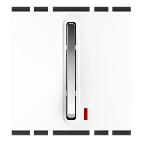 GM Stylo 10AX 1 Way Switch With LED Indicator 2 Module Glossy White AC 2 367