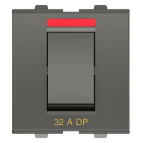 GM Viva 32A DP Switch With LED Indicator 2 Module Graphite Magnesia AB 2 159