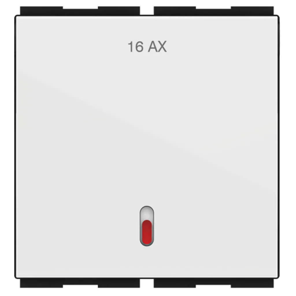 GM Zenova 16AX 1 Way Switch With LED Indicator 2 Module AA 2 343