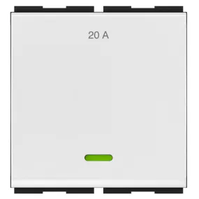 GM Zicono 20A 1 Way Switch With LED Indicator 2 Module AA 2 375