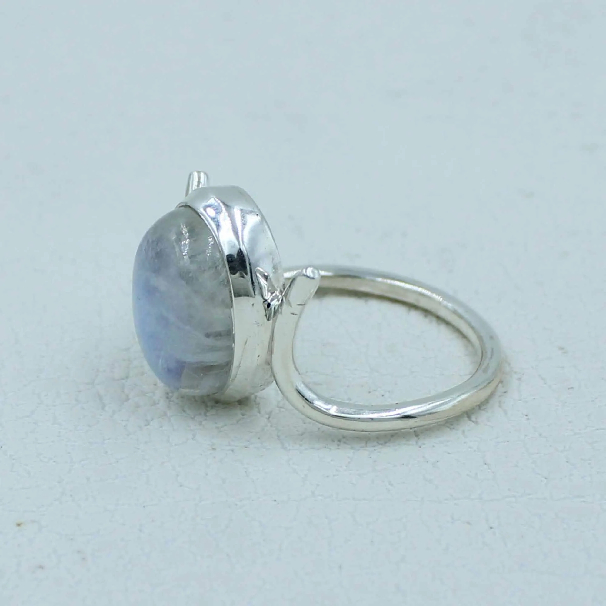 Gorgeous Blue Rainbow Moonstone Gift Ring