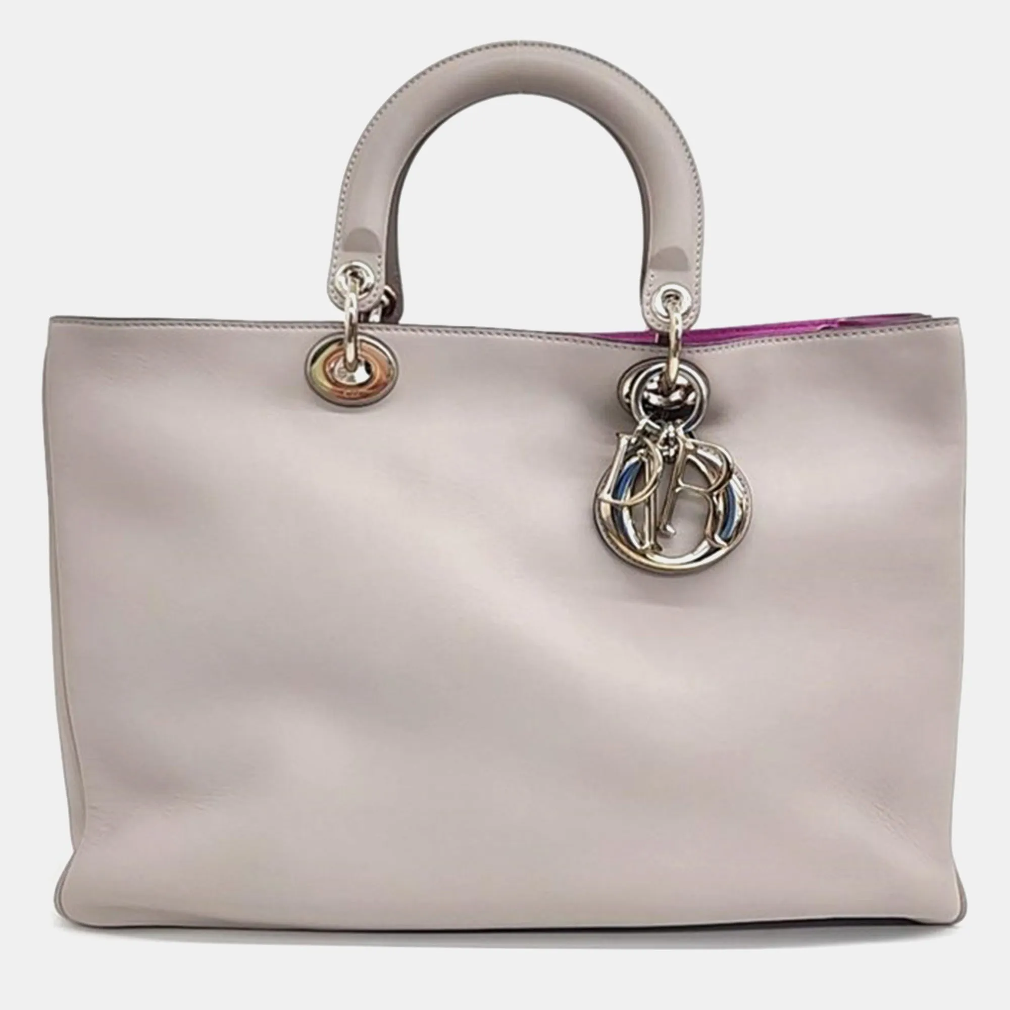 Grey Leather Diorissimo Tote Bag