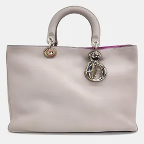 Grey Leather Diorissimo Tote Bag