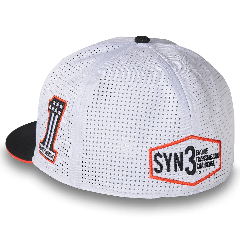 Harley-Davidson Screamin' Eagle Fitted Baseball Cap, White Hat 97719-24VM