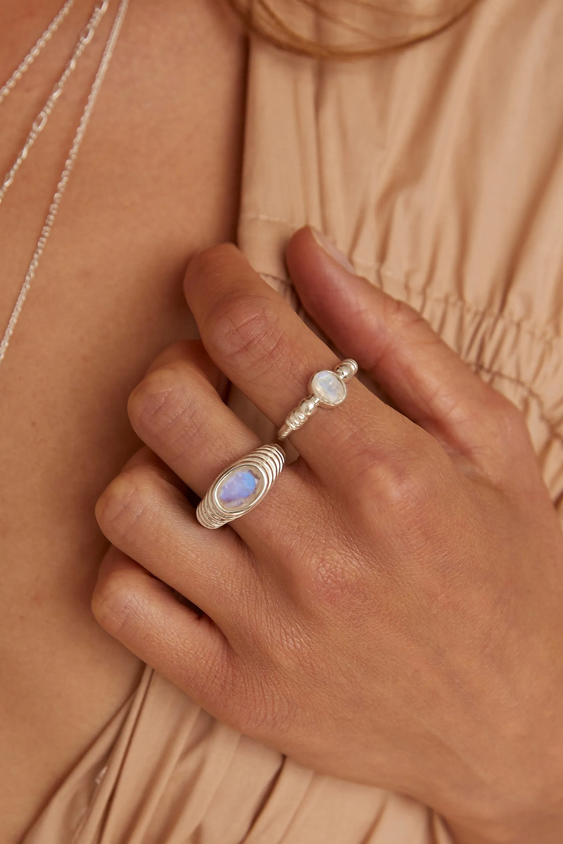 Harper Moonstone Silver Ring