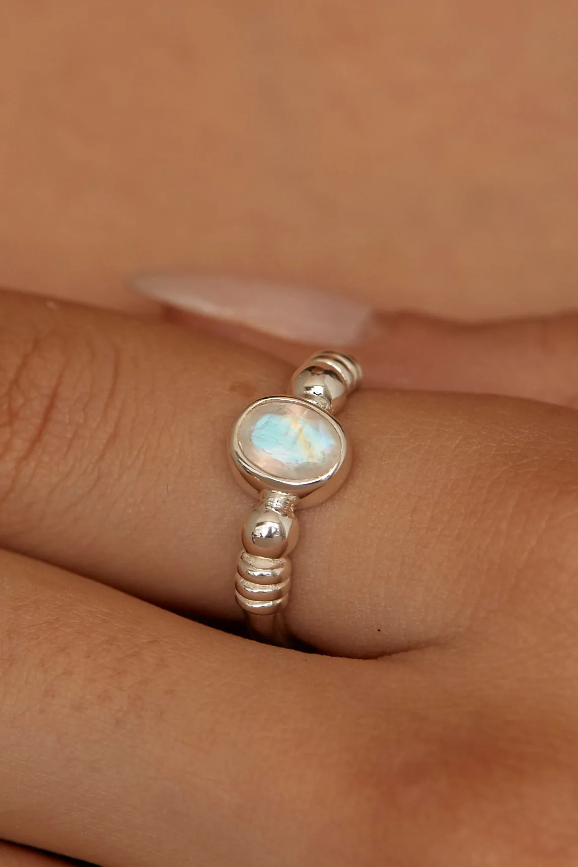 Harper Moonstone Silver Ring