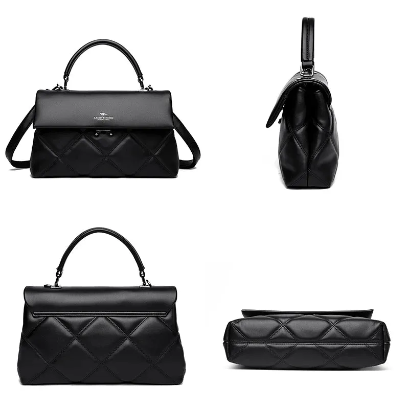 High Capacity Solid Color Shopping Tote – Luxury Designer Leather Handbag, High-Quality Shoulder Bag for Women