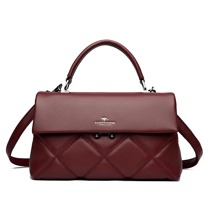 High Capacity Solid Color Shopping Tote – Luxury Designer Leather Handbag, High-Quality Shoulder Bag for Women