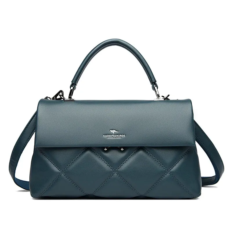 High Capacity Solid Color Shopping Tote – Luxury Designer Leather Handbag, High-Quality Shoulder Bag for Women