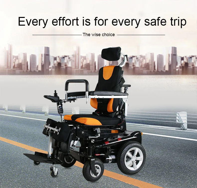 hot sale folding high back reclining lift electric wheelchair for disabled and elderly