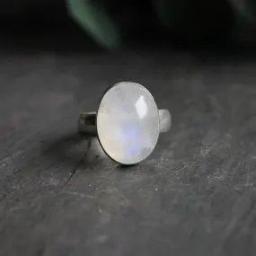 Huge Rainbow Moonstone Statement Ring