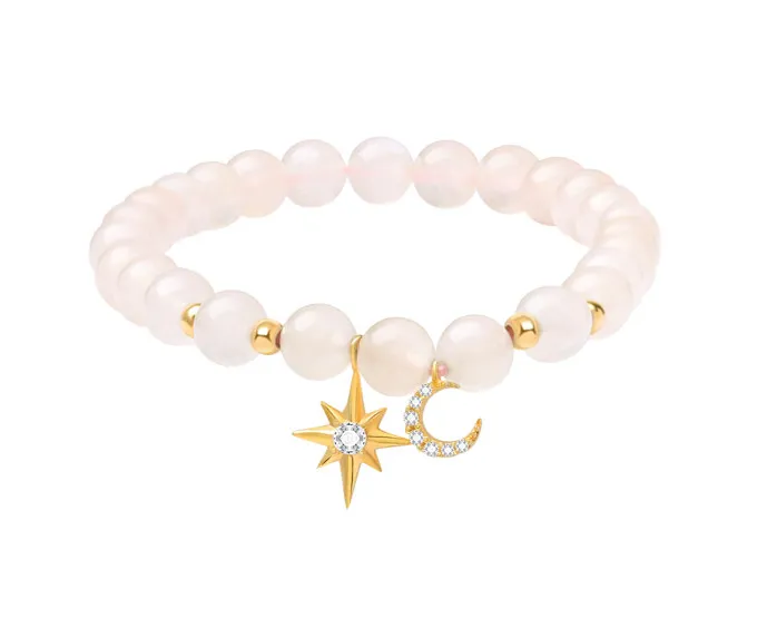 JELLY GIRL BEADED BRACELET WITH CRYSTAL MOON AND STAR