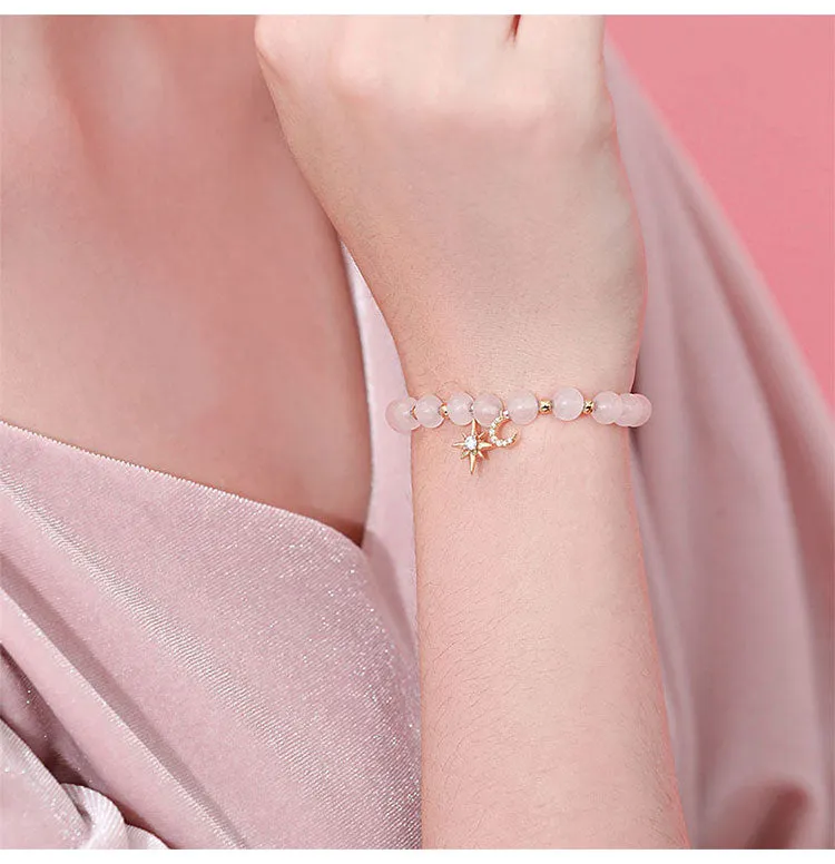 JELLY GIRL BEADED BRACELET WITH CRYSTAL MOON AND STAR