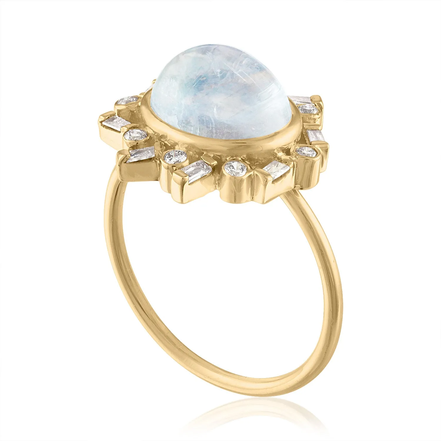 Jubilee Moonstone and Diamond Ring