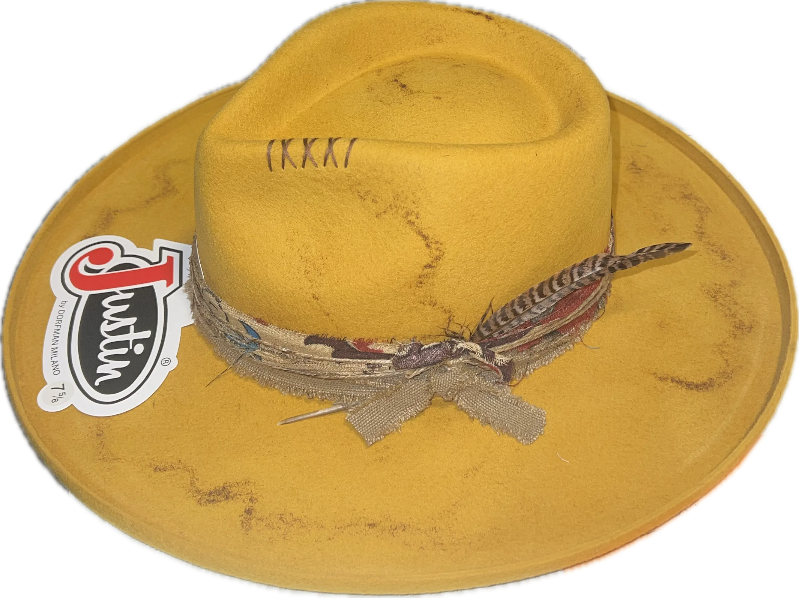 Justin Ladies Mustard Vintage Collection Flat Brim-JF0299JLNE40