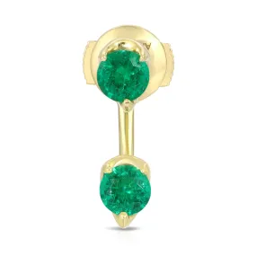 LARGE EMERALD ORBIT EARRING