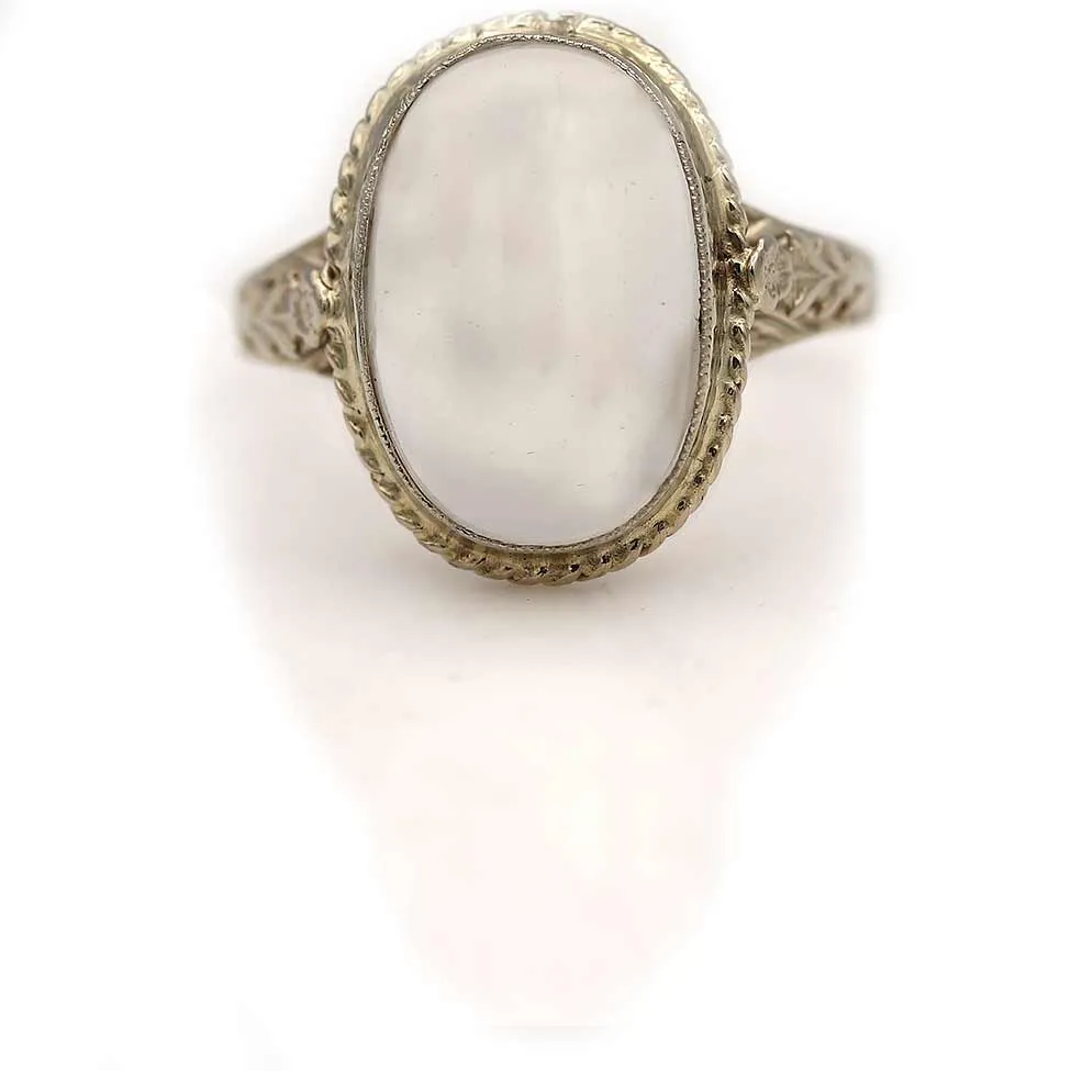 LAYAWAY Antique Moonstone Solitaire Engagement Ring