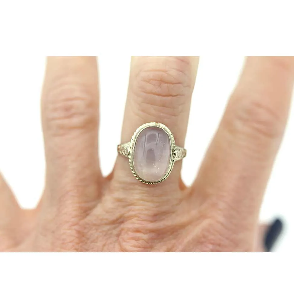 LAYAWAY Antique Moonstone Solitaire Engagement Ring