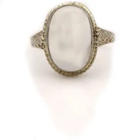 LAYAWAY Antique Moonstone Solitaire Engagement Ring